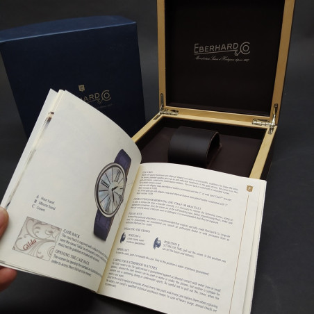 Cofanetto per orologi Eberhard in legno con garanzia Gilda Eberhard da compilare