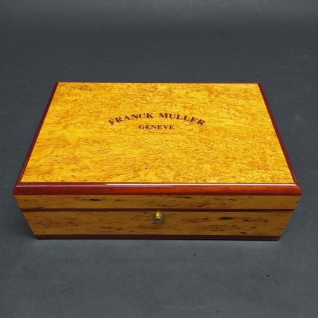 Cofanetto per orologio Franck Muller in legno lucido con rivestimento cedevole