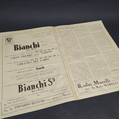 Rivista omaggio Il Gran Premio di Monza 7 settembre 1930. Aloni e ingiallimenti
