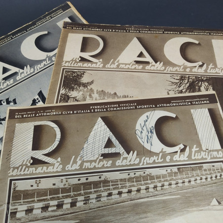 Lotto di 3 riviste Raci dell'anno 1937. Ingiallimenti del tempo, piccoli strappi