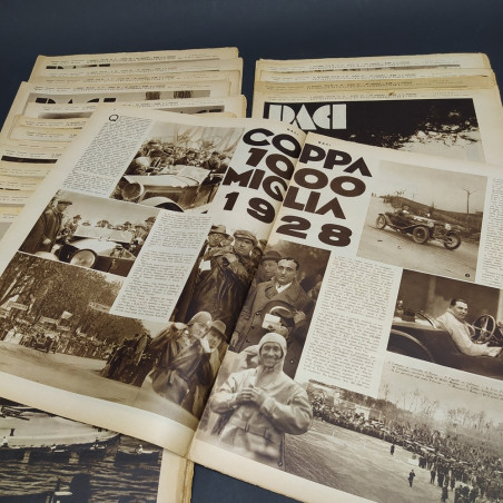 Lotto di 19 riviste Raci dell'anno 1934, di cui una in due copie. Ingiallimenti
