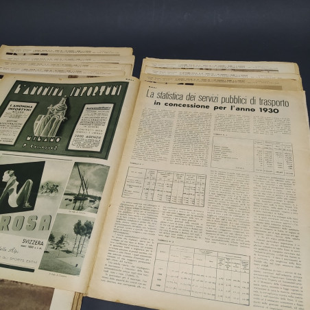 Lotto di 19 riviste Raci dell'anno 1934, di cui una in due copie. Ingiallimenti