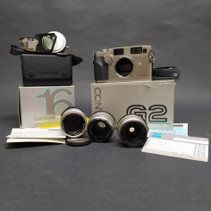 Lotto di 5 elementi per macchine fotografiche Contax, corpo macchina e obiettivi 2