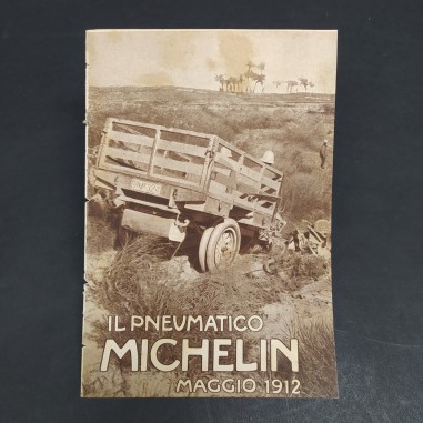 Rivista Il pneumatico Michelin maggio 1912 con aloni ingialliti e spellature