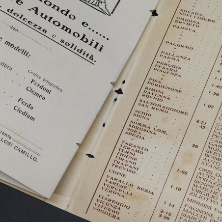 Rivista Il pneumatico Michelin maggio 1912 con aloni ingialliti e spellature