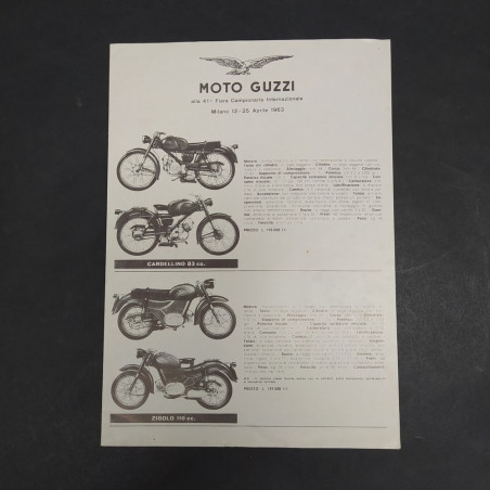 Catalogo moto Guzzi 1963 per la fiera campionaria. Buone condizioni