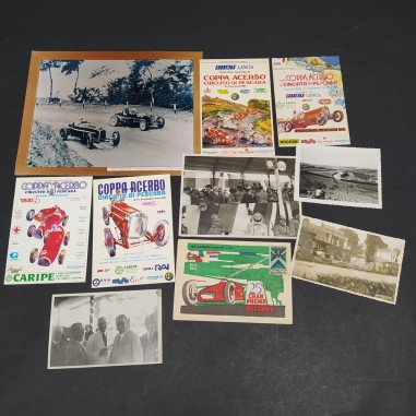 Lotto di foto e cartoline del circuito automobilistico di Pescara Coppa Acerbo