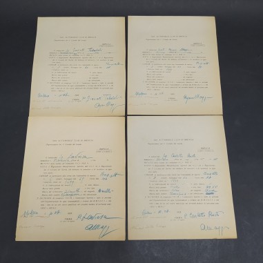 Lotto di 5 richieste d'iscrizione di auto Bugatti al Circuito del Garda 1925