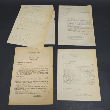 Lotto di 5 documenti sulla corsa automobilistica Milano-Sanremo 1948. Una copia