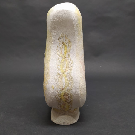 Vaso in ceramica a firma Minghetti Bologna con decorazione a tema calzature