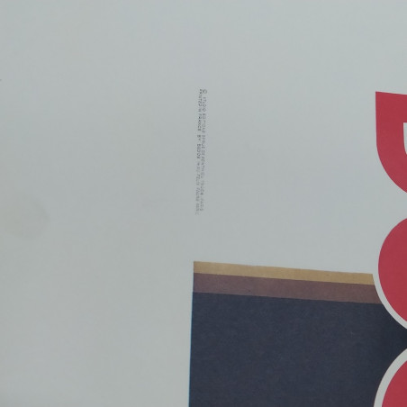 Manifesto pubblicitario telato delle vetture Bugatti, René Vincent. Aloni grigi