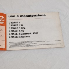 Renault 5 diverse versioni Libretto uso manutenzione 2° edizione 2