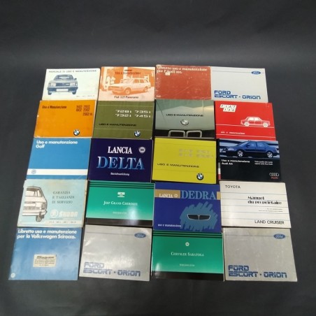 20 libretti uso e manutenzione misti Ford, Lancia, Volkswagen, Skoda. Mediocri