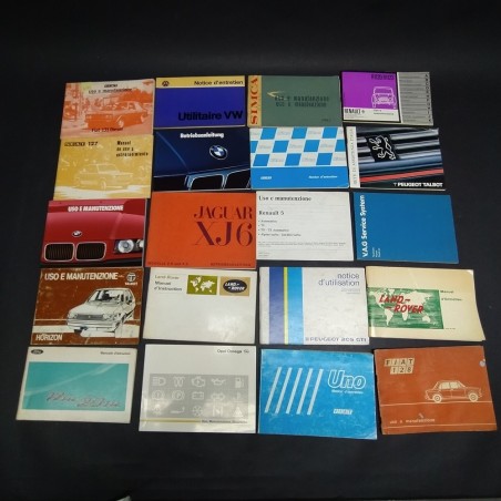 20 libretti uso e manutenzione misti Jaguar, Paugeot,BMW. Conservazione mediocre