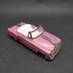Modellino auto giocattolo in latta rosa a retrocarica. Scolorita, ossidata 2