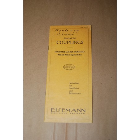 EISEMANN - MAGNETO COUPLINGS INSTRUCTION INSTALLATION MAINTENANCE ENGLISH