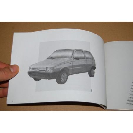 LIBRETTO USO MANUTENZIONE FIAT UNO COPERTINA BIANCA SCRITTE BLU