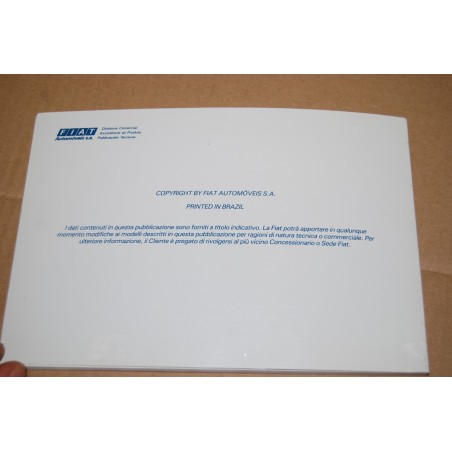 LIBRETTO USO MANUTENZIONE FIAT UNO COPERTINA BIANCA SCRITTE BLU