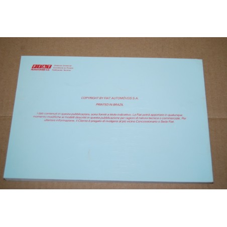 LIBRETTO USO MANUTENZIONE FIAT UNO COPERTINA CELESTE SCRITTE ROSSE