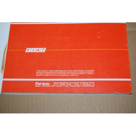 LIBRETTO USO MANUTENZIONE FIAT UNO  3° ed. IX 1987 - MOLTO BUONO