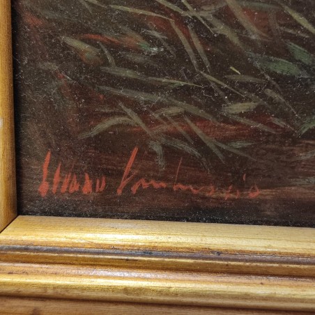 Quadro olio su tavola Silvano d'Ambrosio S. Giorgio e il drago 1999