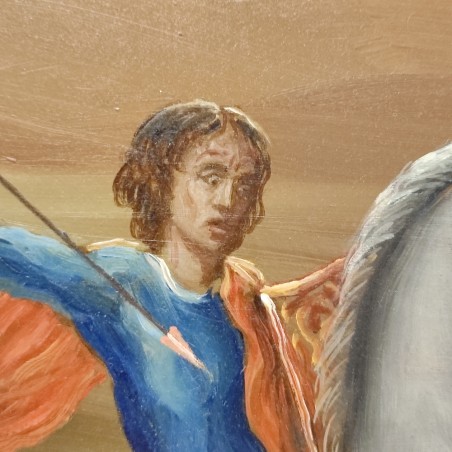 Quadro olio su tavola Silvano d'Ambrosio S. Giorgio e il drago 1999
