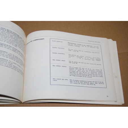 LIBRETTO USO MANUTENZIONE OPEL ASCONA MANTA DICEMBRE 1975 - OTTIMO