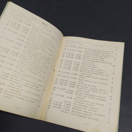 Libretto ricambi Frigorifero Fiat mod.175 anni '50 Annullato. Ingiallimenti
