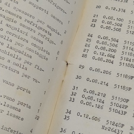 Libretto ricambi Frigorifero Fiat mod.175 anni '50 Annullato. Ingiallimenti