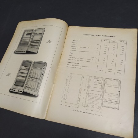 Libretto d'installazione e uso frigorifero Fiat mod. 125/155/240 lt anni '50