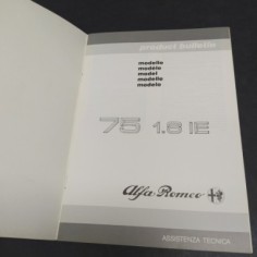 Libretto Assistenza tecnica Product Bulletin auto Alfa Romeo 75-1.8 IE.Ingrigito 2