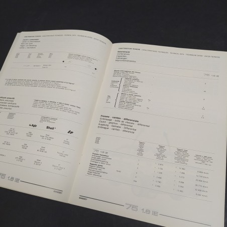 Libretto Assistenza tecnica Product Bulletin auto Alfa Romeo 75-1.8 IE.Ingrigito