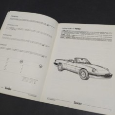 Libretto Product Bulletin auto Alfa Romeo Spider 115, 1986. CopertIna ingrigita 2