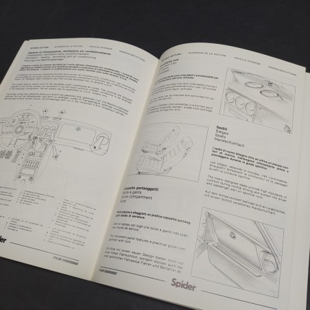 Libretto Product Bulletin auto Alfa Romeo Spider 115, 1986. CopertIna ingrigita