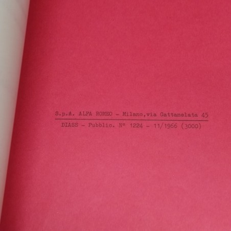 Libretto auto Alfa Romeo GT 1300 Junior 1966 in buone condizioni