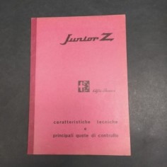 Libretto vetture Alfa Romeo Junior Z del 1969, rilegato a spille. Ben conservato