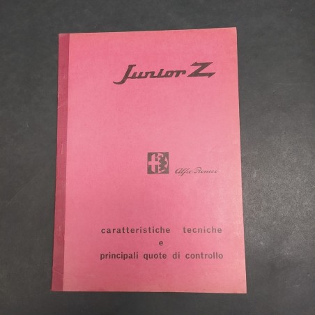 Libretto vetture Alfa Romeo Junior Z del 1969, rilegato a spille. Ben conservato