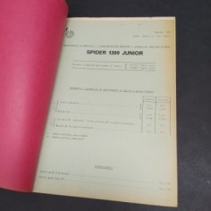 Libretto vetture Alfa Romeo Spider 1300 Junior del 1968.Ben conservato 2