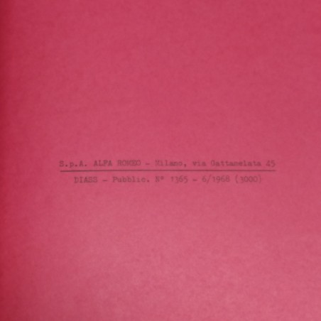 Libretto vetture Alfa Romeo Spider 1300 Junior del 1968.Ben conservato