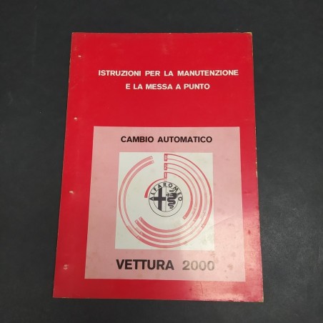 Libretto d'istruzioni vetture Alfa Romeo a cambio automatico 1974. Spellature