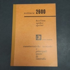 Libretto vetture Alfa Romeo 2600 berlina/spider/sprint del 1964. Ben conservato