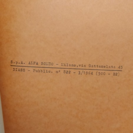 Libretto vetture Alfa Romeo 2600 berlina/spider/sprint del 1964. Ben conservato
