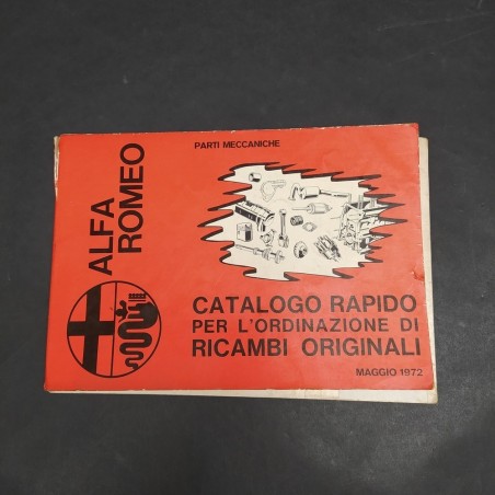 Catalogo dei ricambi meccanici originali Alfa Romeo 1972. Condizioni mediocri