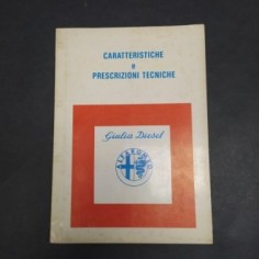Libretto caratteristiche delle vetture Alfa Romeo Giulia Diesel, 1976. Ruggine