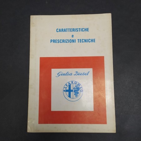 Libretto caratteristiche delle vetture Alfa Romeo Giulia Diesel, 1976. Ruggine