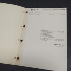 Libretto caratteristiche delle vetture Alfa Romeo Giulia Diesel, 1976. Ruggine 2