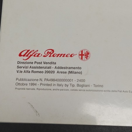 Monografia didattica per meccanici per auto Alfa Romeo Spider/GTV, 1994. Polvere