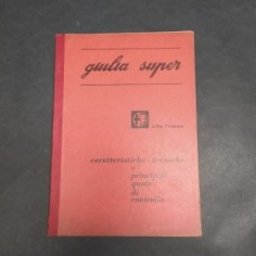 Libretto caratteristiche delle vetture Alfa Romeo Giulia 1600S, 1965. Buono