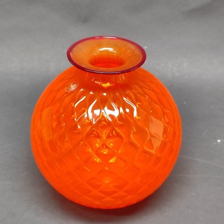 Venini vaso Monofiore Balloton colore arancione cod. 100.18 nuovo