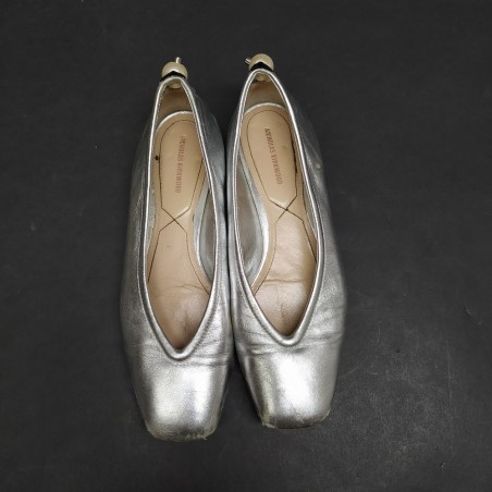 Nicholas Kirkwood scarpe donna ballerine argento n° 40 usate